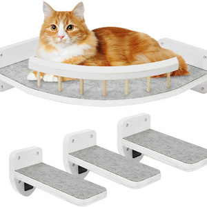 Cat Hammock Cat Wall Shelves with 3 Steps Cat Shelves and Perches for Wall