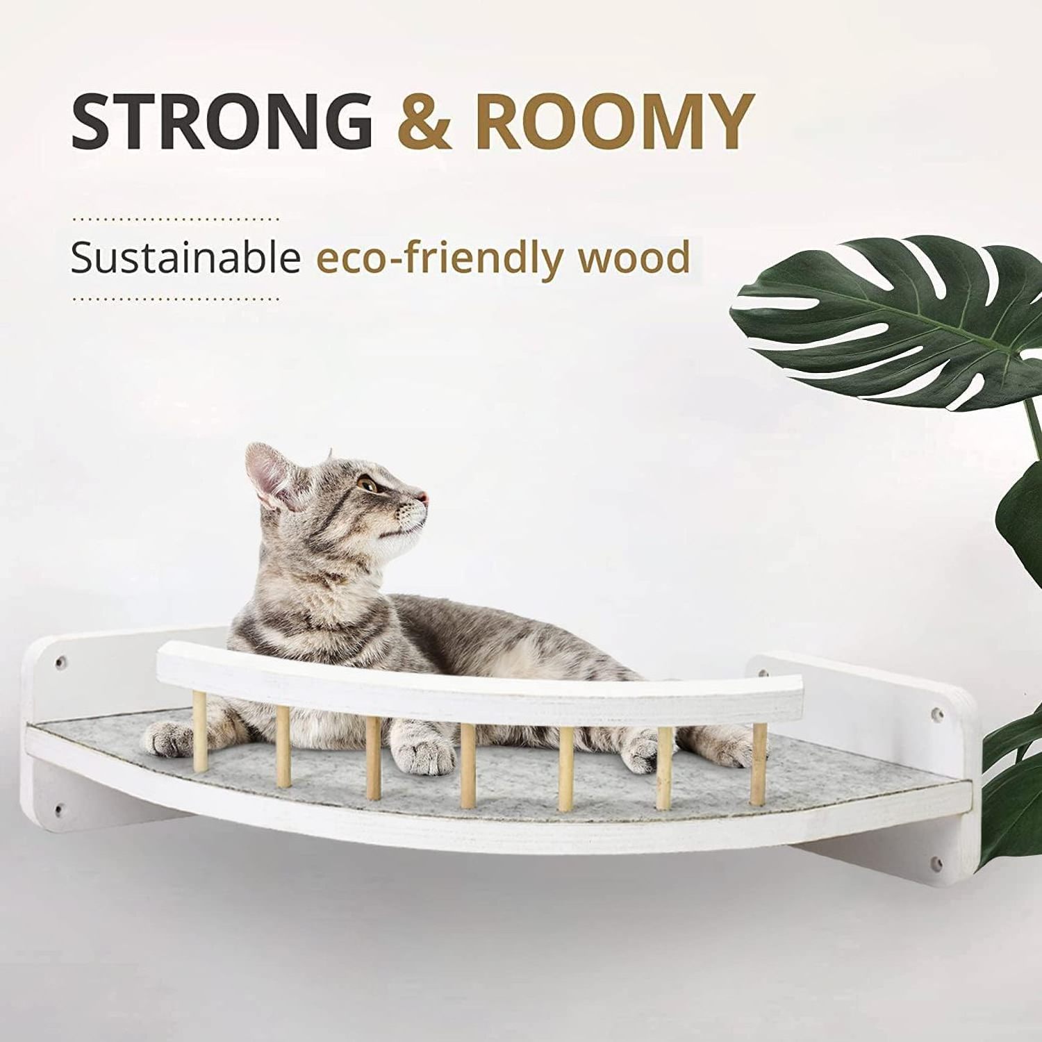 Cat Hammock Cat Wall Shelves with 3 Steps Cat Shelves and Perches for Wall