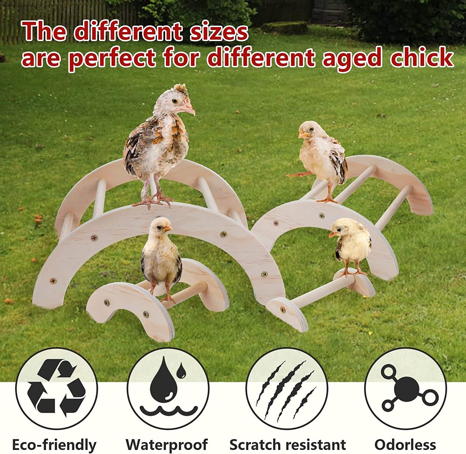 Chick Perch for Coop Brooder 4Pcs Chicken Perch Stand Roosting Training  Chicken Swing Toy Easy to Assemble and Clean