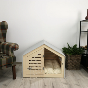 Modern designed dog crate with acrylic door with a latch for large and small dogs