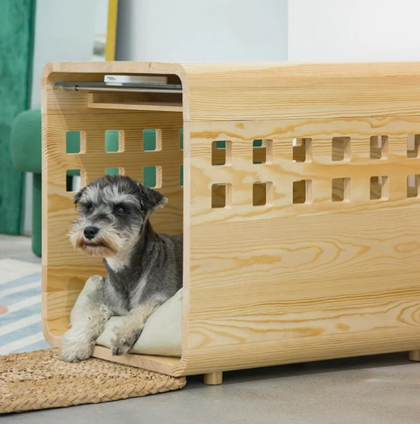 Collapsible Modern dog house with Pet furniture Fable Premium Wood Dog Crate acrylic Door Pet nest cat and dog