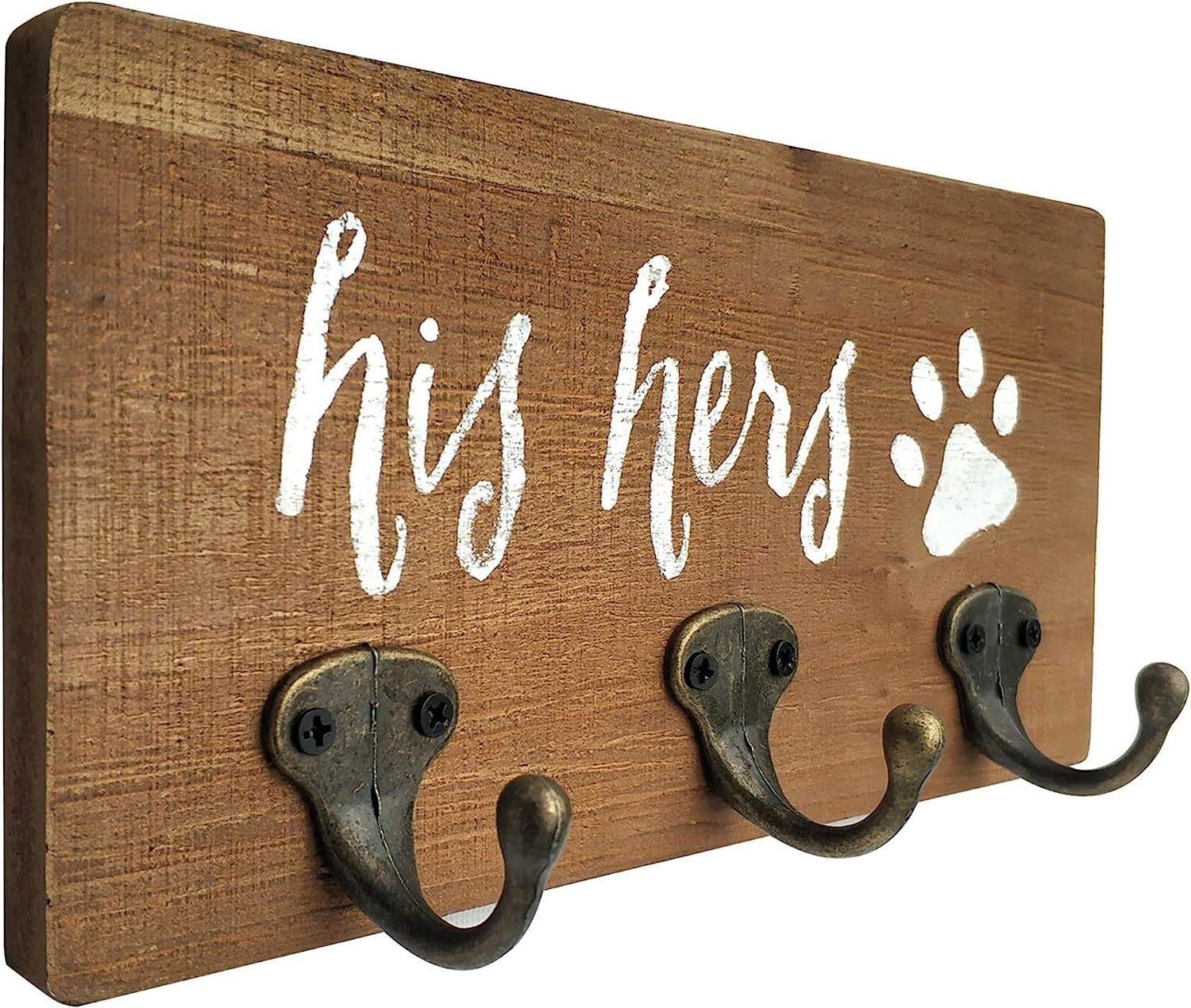 Dog Leash Key Holder for Wall Key and Dog Leash Hanger for Entryway Farmhouse Home Decor Key Hook Decorative