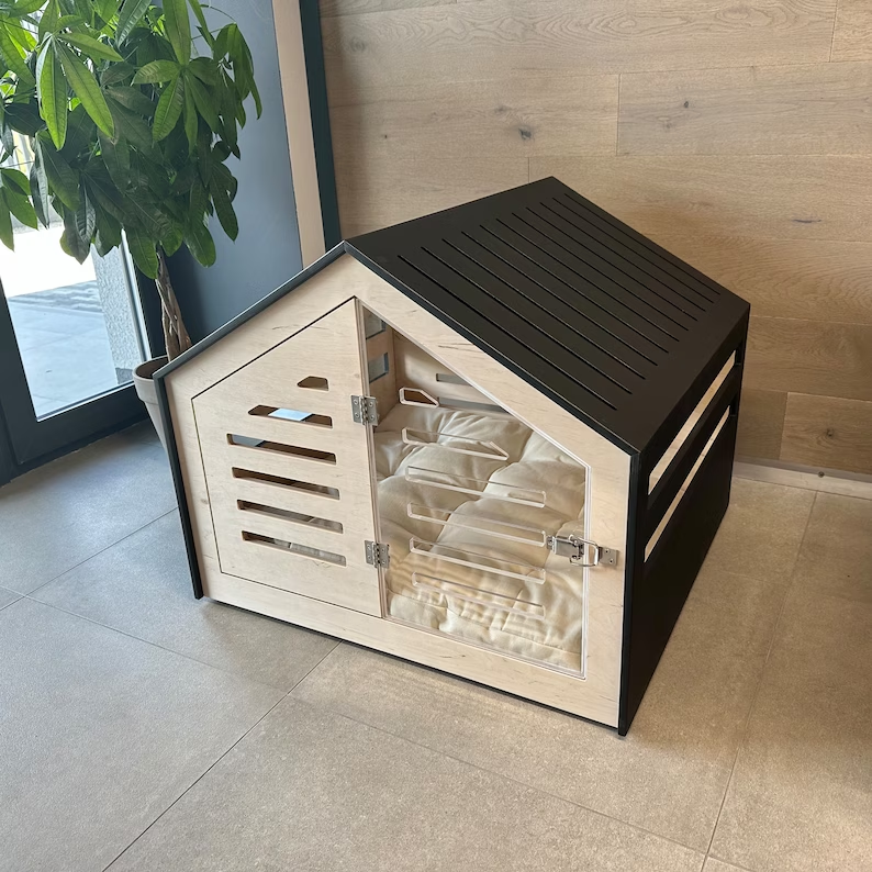 Modern design dog crate with acrylic door Venlo custom dog crate