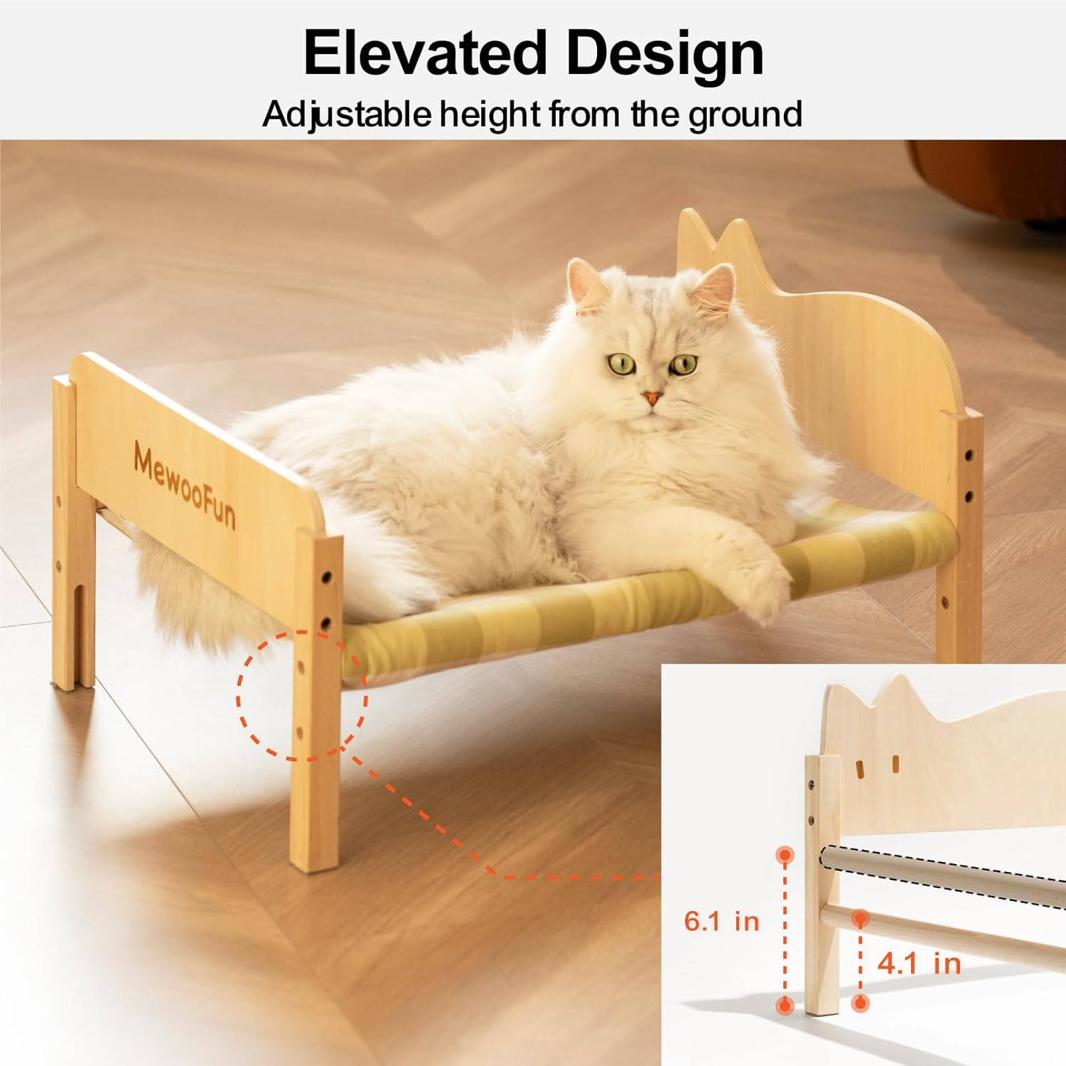 Cat Bed Hammock Elevated Pet Bed for Indoor Cats or Puppy Floor Standing Dog Bed Pet Resting Hammock Cat Furniture