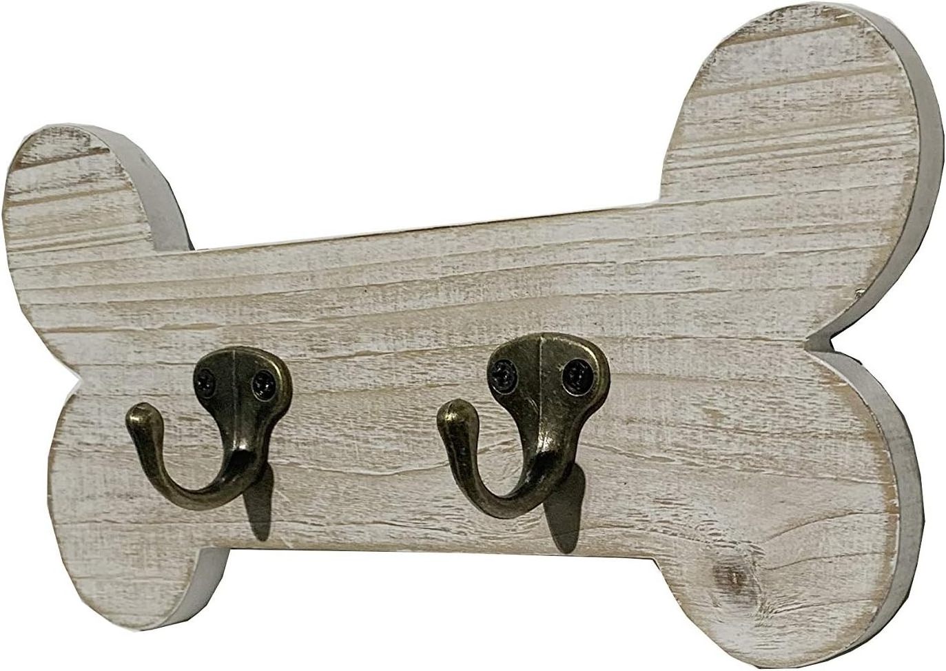 Vintage Style Dog Bone Hook Wall Mounted Coat Rack Rustic Wall Hanging Leash Holder