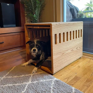 Solid Wood Luxury Dog Kennel Furniture Indoor Dog Crate Furniture Side Cabinet Table Modern Dog Crate