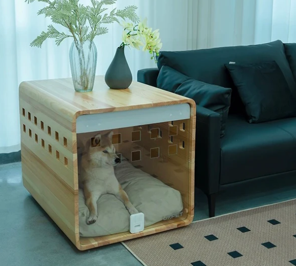 Collapsible Modern dog house with Pet furniture Fable Premium Wood Dog Crate acrylic Door Pet nest cat and dog