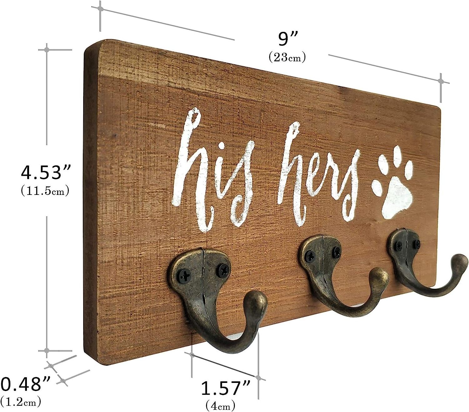 Dog Leash Key Holder for Wall Key and Dog Leash Hanger for Entryway Farmhouse Home Decor Key Hook Decorative