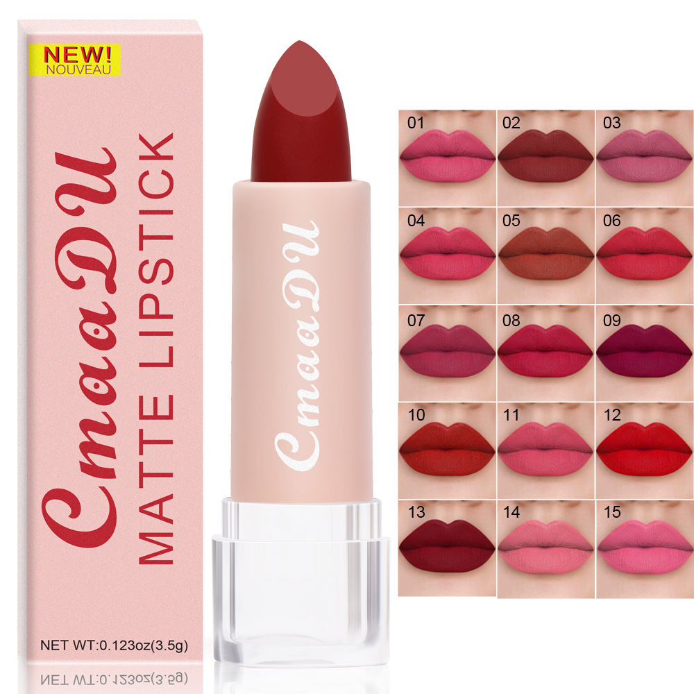 24 Hours Long Lasting Cruelty Free Waterproof 15 Colors Vegan Matte Lipstick Private Label