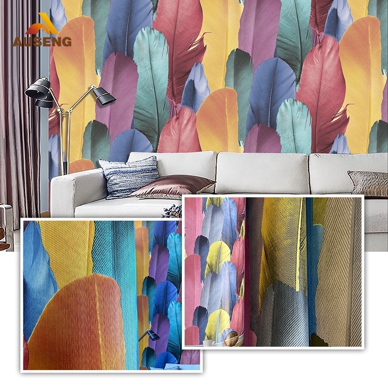 Home Decor Crafts Wall Sticker 3D Mural Wall Geometric Texture Velvet Pvc Ceiling Wallpaper