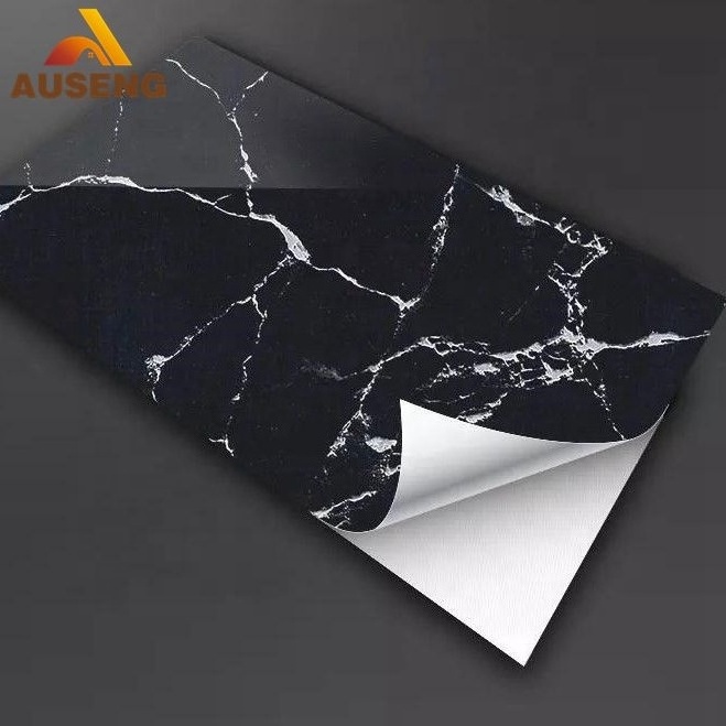 Black Living Room Wallpaper/ Roll Furniture Wallpaper Heat 0.45*10M Wall Paper Rolls Kitchen Marble Glossy Self Adhesive Sticker