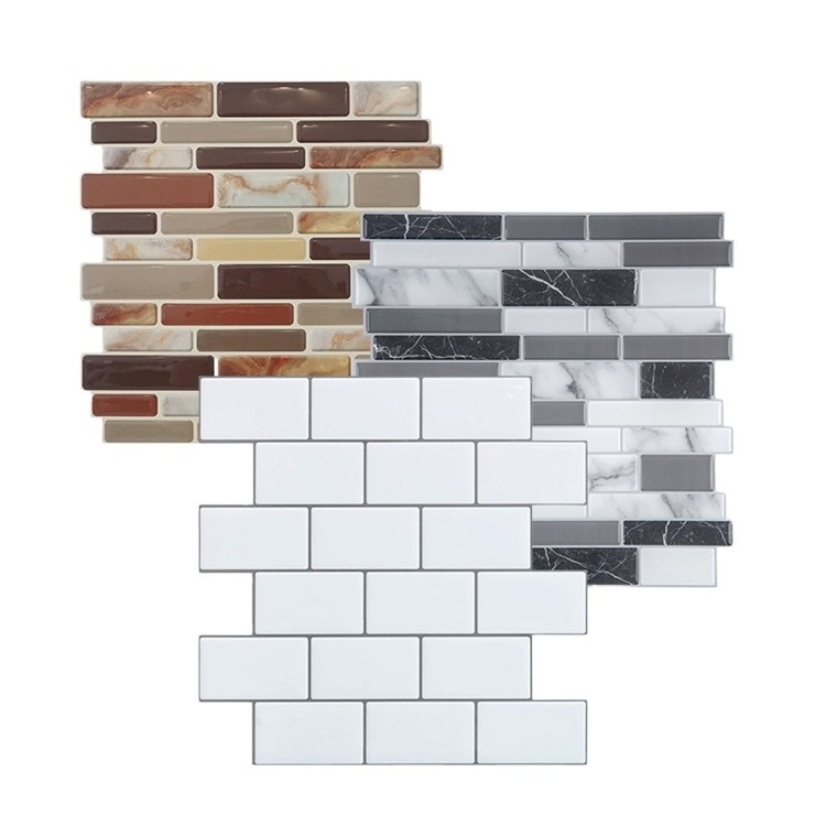 Bathroom Wallpaper Waterproof Brick Wallpaper 3D Adhesive Marble Papel Tapiz Para Cocina