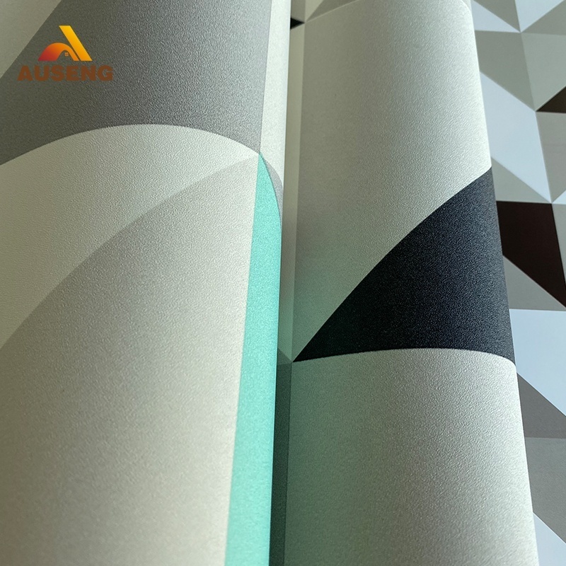 Color Diamond Geometric Shaped Wallpaper 0.53*10M Aqua Blue Grey Geometric Pattern Desktop Wallpaper Pvc Vertical Wall Paper Hd