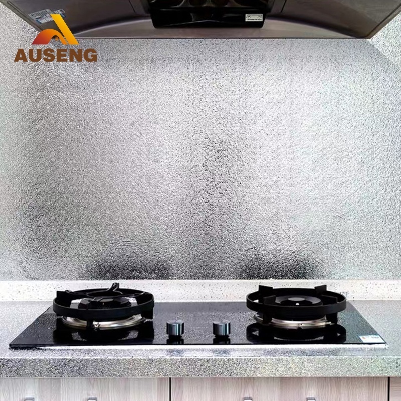 Preferential Self Adhesive PVC Aluminum Cabinet Wallpaper Kitchen Fireproof Wallpaper