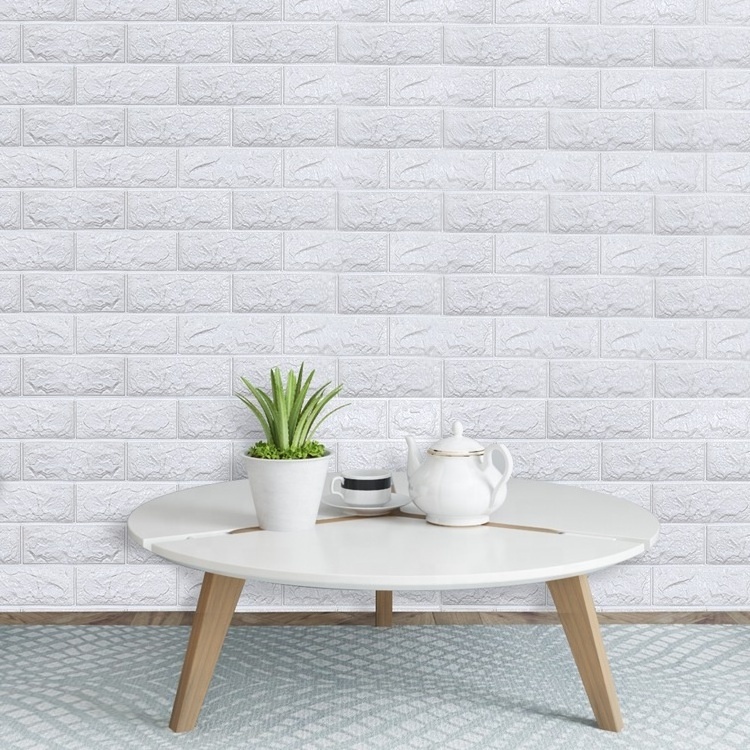 China Pe Foam Wallpaper Tv Wall Backsplash Peel And Stick Brick Pattern Laminas 3D Adhesive Sticker