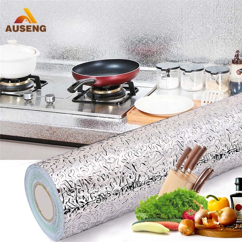 Popular Aluminum Adhesive Fire Proof Bata Wall Sticker Oil Proof Foil Aluminium Kitchen Cabinet Sticker