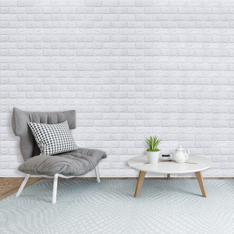 China Pe Foam Wallpaper Tv Wall Backsplash Peel And Stick Brick Pattern Laminas 3D Adhesive Sticker