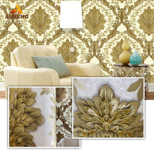 Interior 3D Texture Decoration Vintage Damask Bathinda Papel Tapiz Pvc Roll Living Walls Wallpaper