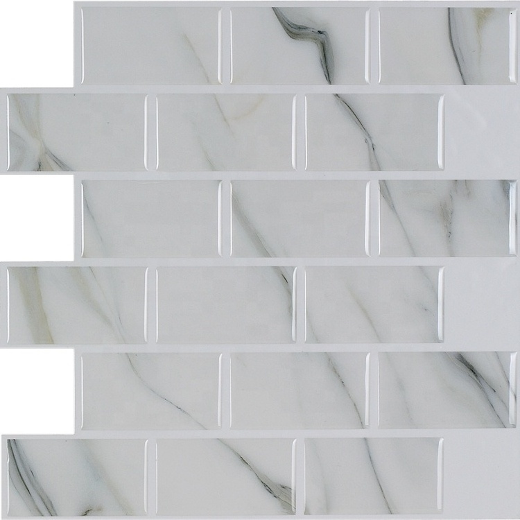 Bathroom Wallpaper Waterproof Brick Wallpaper 3D Adhesive Marble Papel Tapiz Para Cocina