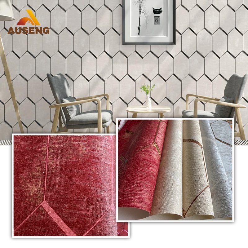 Luxurious Home Wall Decoration Diy Festive Simple Pvc Paper Roll 0.53*10M German Red 3D Hd 4D Wallpaper