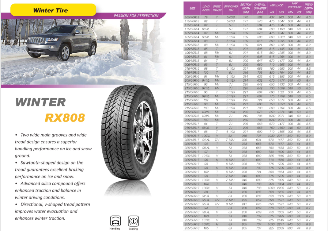 WINTER tire 235/60R18 JOYROAD/CENTARA brand snow tire RX808 235 60 18