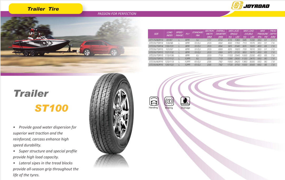 ST235/80R16 8PR JOYROAD  China car tyres ST100 235 80 16