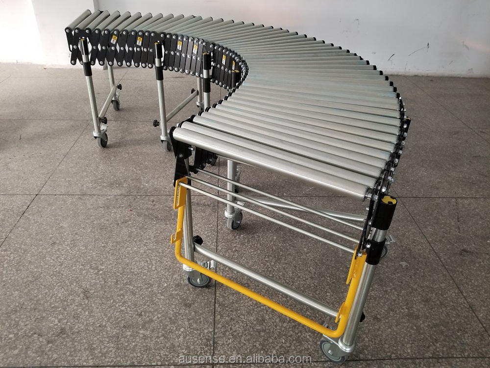 Mobile Flexible Gravity Automated Plastic Adjustable Telescopic / Expandable Roller Conveyor Machinery Systems