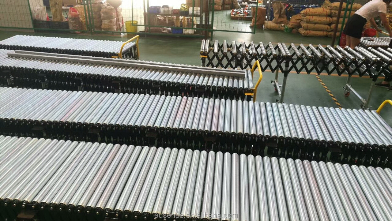 Mobile Flexible Gravity Automated Plastic Adjustable Telescopic / Expandable Roller Conveyor Machinery Systems