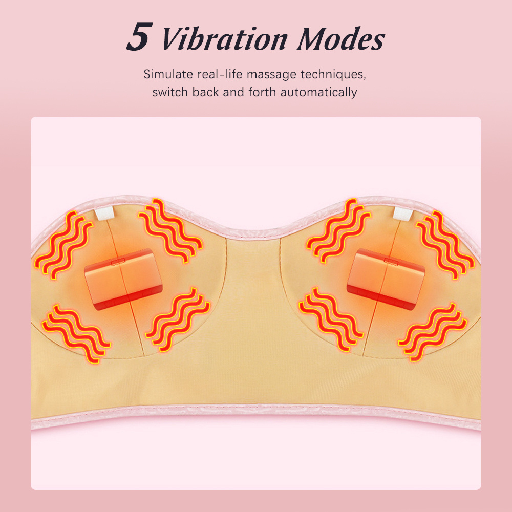 Wireless Electric Hot Compress Vibration Chest Massage Bra Breast Massager