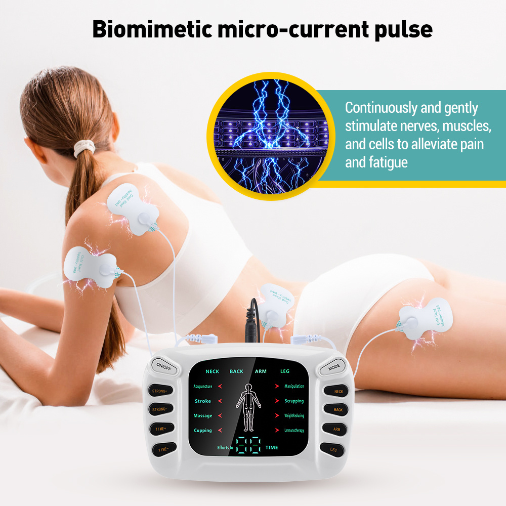 Electric Pulse Tens Unit Acupuncture Therapy Machine Body Relax Massager EMS Relieve Pain Muscle Stimulator