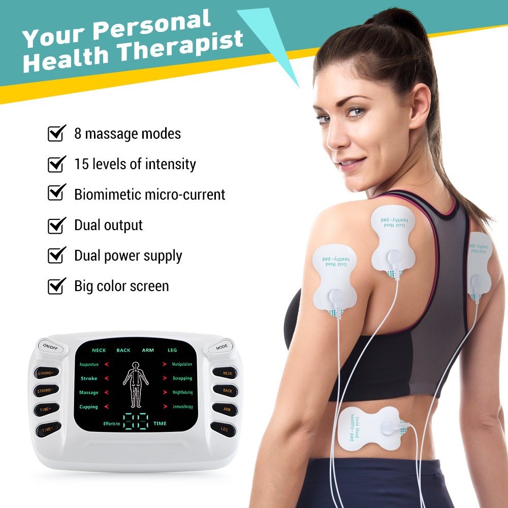 Electric Pulse Tens Unit Acupuncture Therapy Machine Body Relax Massager EMS Relieve Pain Muscle Stimulator