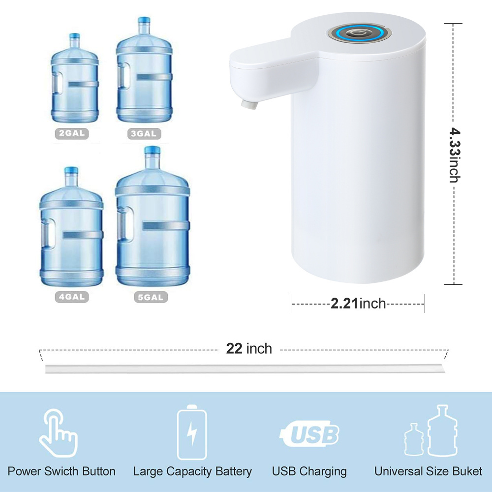 USB Charging Wireless Water Absorber Auto Switch Drinking Dispenser Automatic Electric Bottled Water Pump