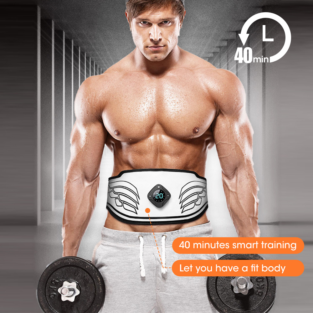 Electric fat burning belly massager ems muscle stimulator abdominal slimming massage belt