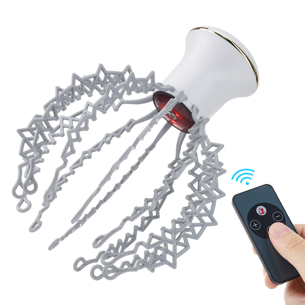 Remote Control Rechargeable Vibration Head Massager Device Octopus Claw Electric Scalp Massager