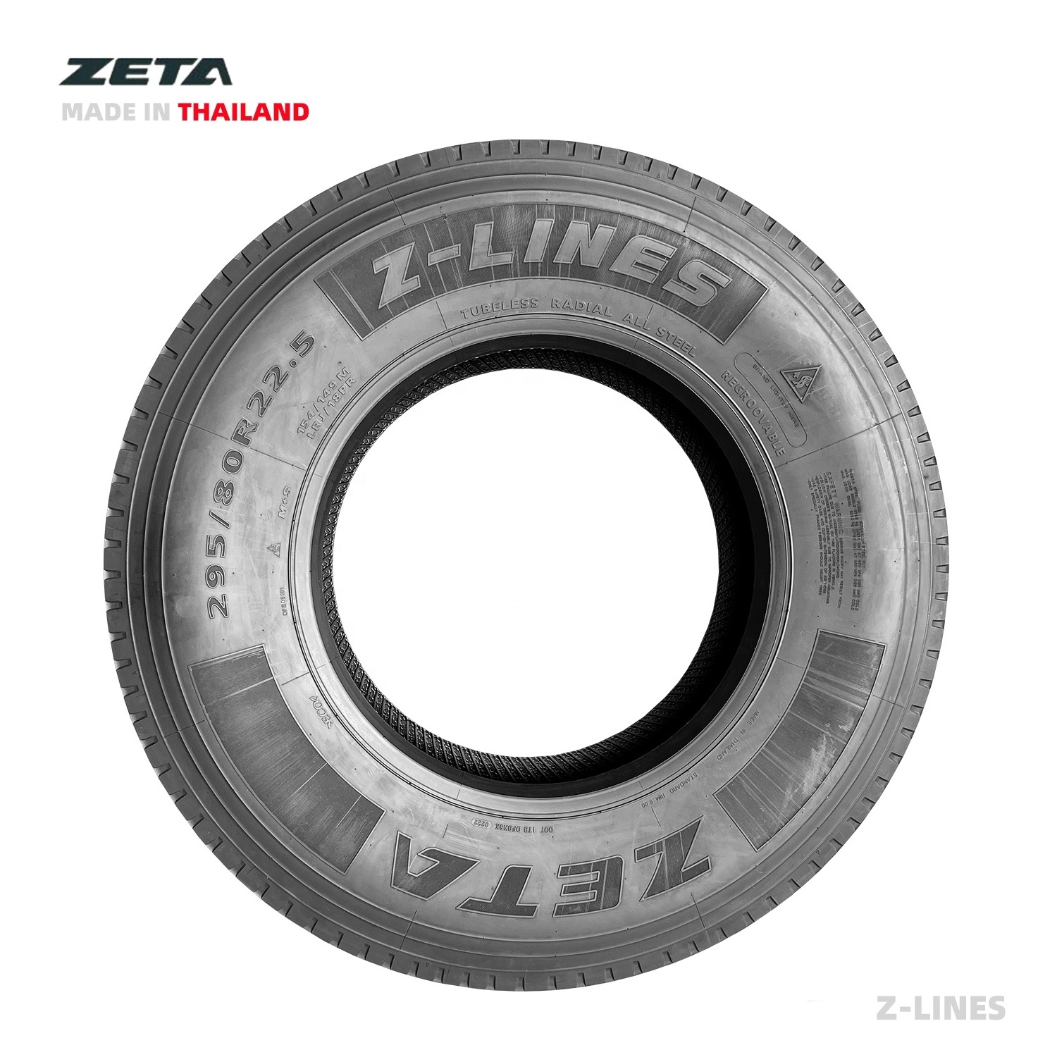 315 7022.5 Truck Tire Thailand wholesale semi truck tire 315 80 22.5 295 80 22.5 ECE GCC SASO Z-LINES 250000 KM 7 years warranty