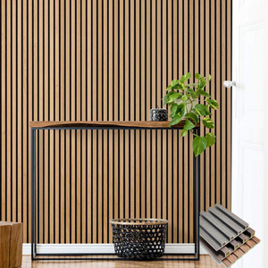 Vertical WPC Fluted Wall Panels Exterior Co extrusion Wood Plastic Composite Slatted Wall Cladding Outdoor