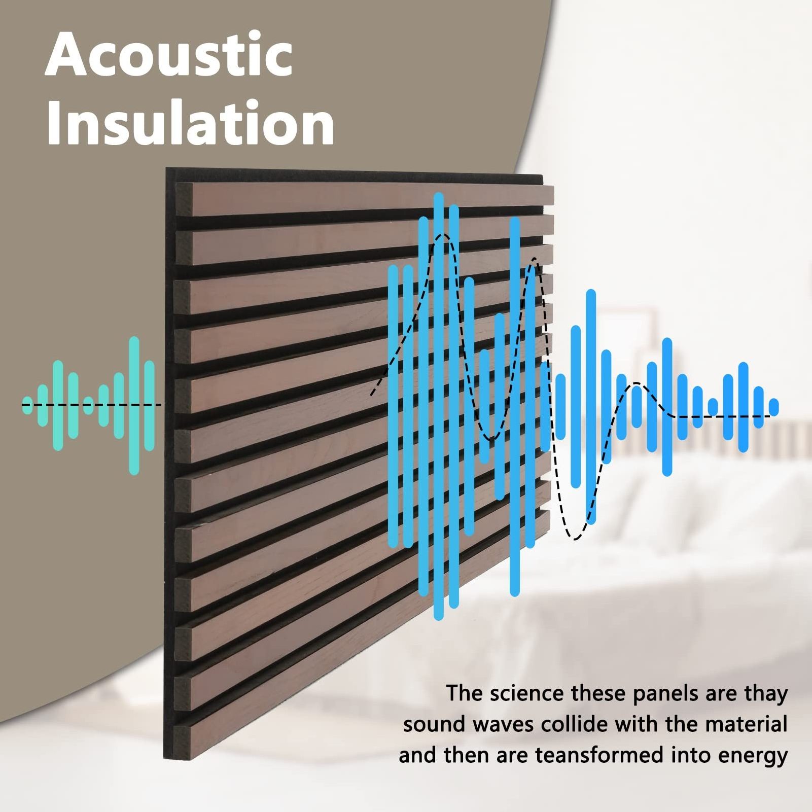 Recycle polyester fiber decoration wall acoustic wood slat panels