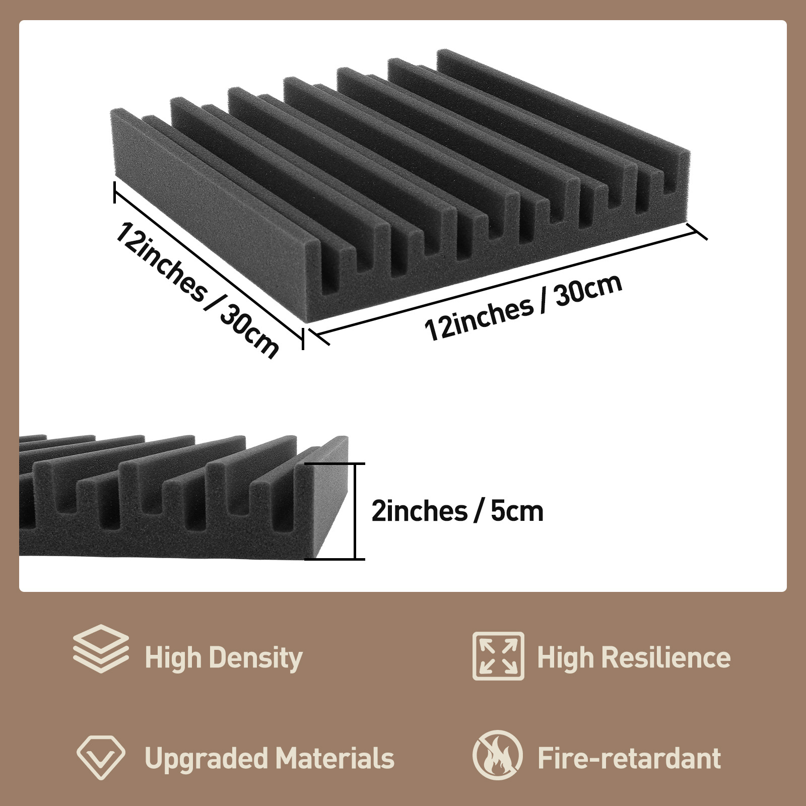 24 Pack Broadband Soundproof Foam Dense Soundproof Padding Tile Recording Studio Foam Absorber Groove Decoration