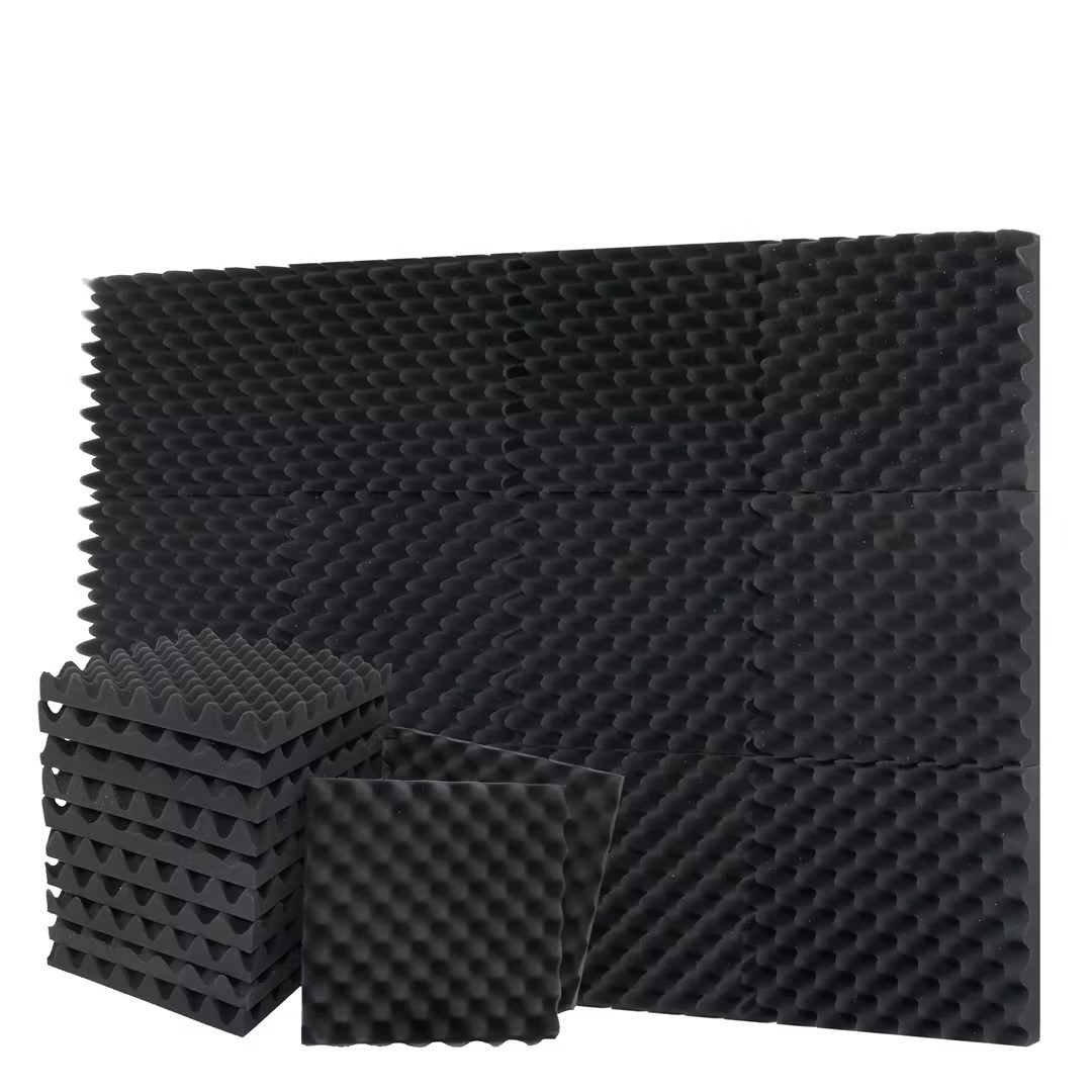 Manufacturer Custom Acoustic Foam Black Egg Crate Panel Sound Absorbent Noise Insulation Sponge Foam Sound Proof Wall Panel