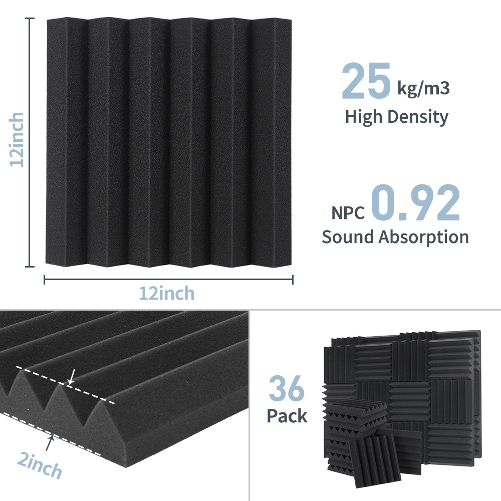 Wedges Acoustic Foam Panels Sound Proofing Padding for Walls and Ceiling High Density Foam Studio Foam