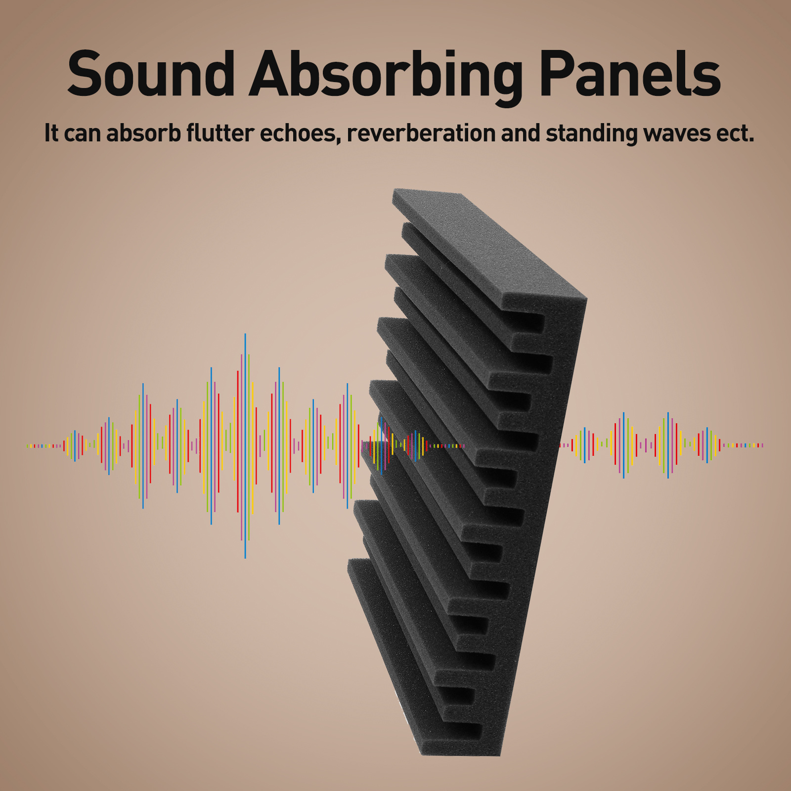 24 Pack Broadband Soundproof Foam Dense Soundproof Padding Tile Recording Studio Foam Absorber Groove Decoration