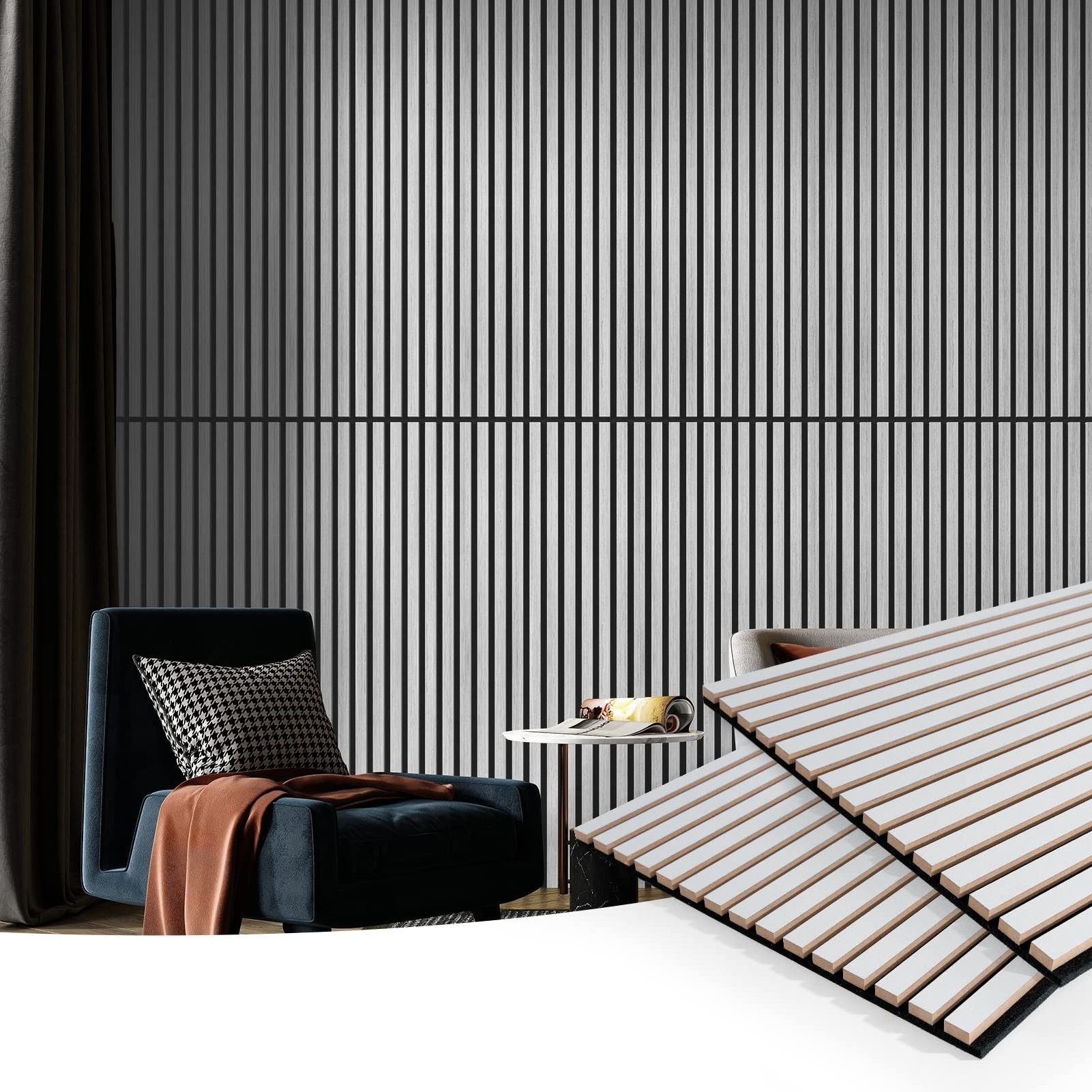 High Quality Soundproof Wall Panels MDF Akupanel Wood Slatted Wall Acoustic Felt Panels for Interior Decoration Wall and Ceiling