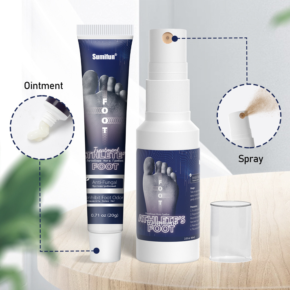 Wholesale OEM Foot Deodorant Spray Set Fresh Odor Shoe Anti-sweat Foot Care Prevent Stinky Feet Itching Cream