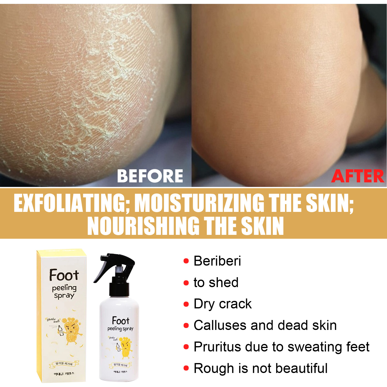 Private Label Remove Dead Skin Feet Moisturizing Hydrating Nourish Peel Orange Oil Foot Peeling Spray