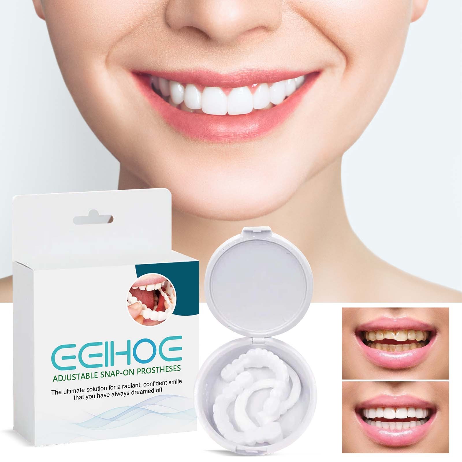 Adjustable Denture Teeth Set Denture Instant Smiling Veneer Whitening Tooth Denture Braces Teeth Resin Temporary Teeth