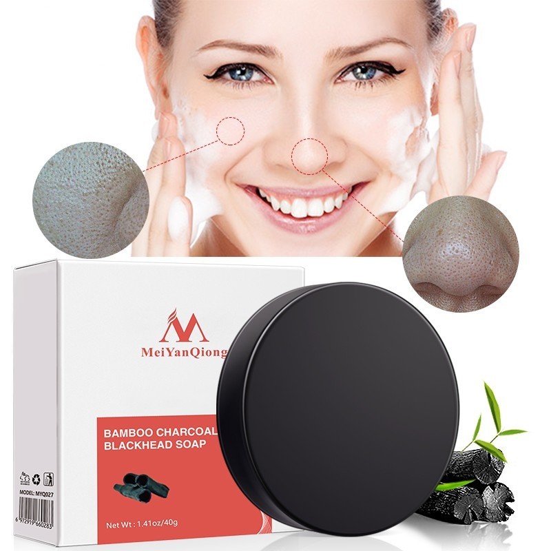 Activated Charcoal Crystals Handmade Soap Face Skin Whitening Soap For Remove Blackhead Oil Control Washing a Face Soap