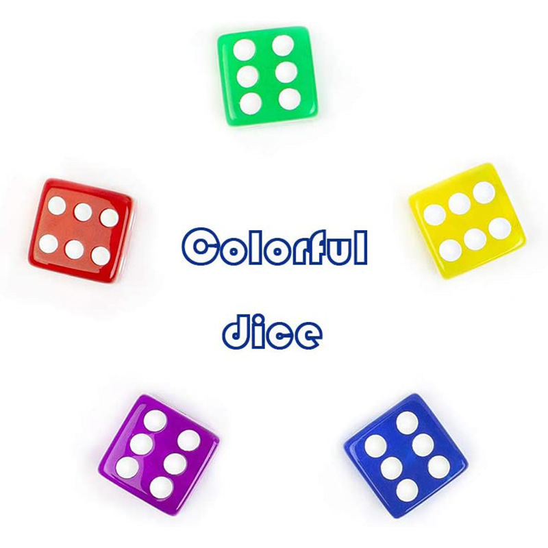 Bulk loaded colorful 16mm dice for board games and teaching math education dice set