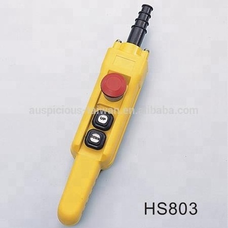 HS803 Pistol Grip Hoist Waterproof Push Button Pendant Switch with Emergency Stop