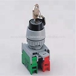 22mm IP65 waterproof 2 Position Key Lock Selector Switch, Key Operated Switch Drawable/Non-drawable (GKS/GKSN222)