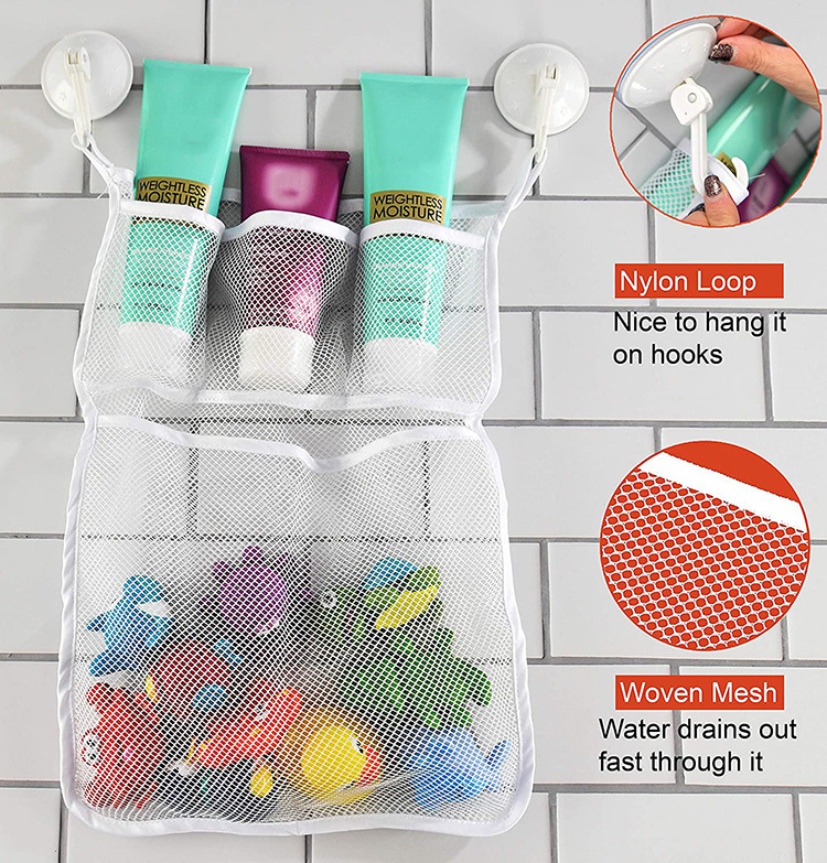 Bathtub Toys Bag Bathroom Organizer Net Bag Mesh Bath Net Bath Toy Organizer Bag for Kids